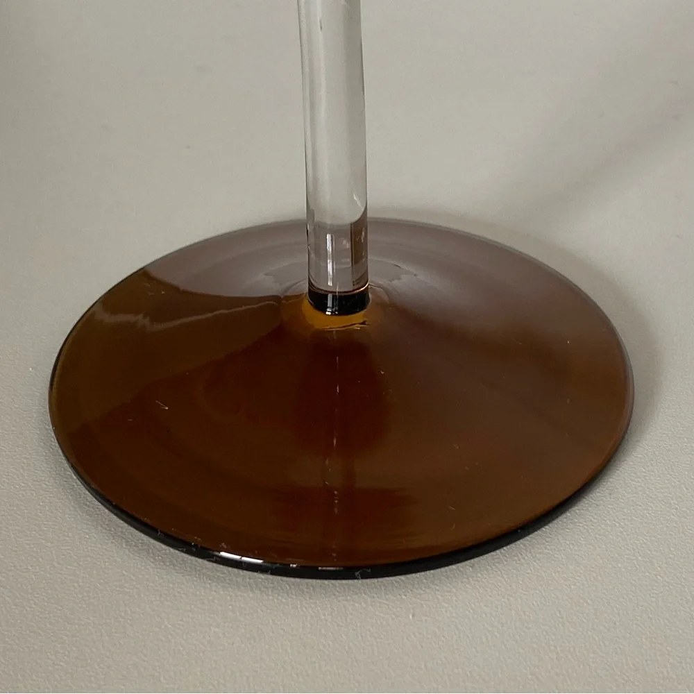 Pier 1 Martini Glasses Elemental Handblown Brown Amber Set of 2 Expresso EUC
